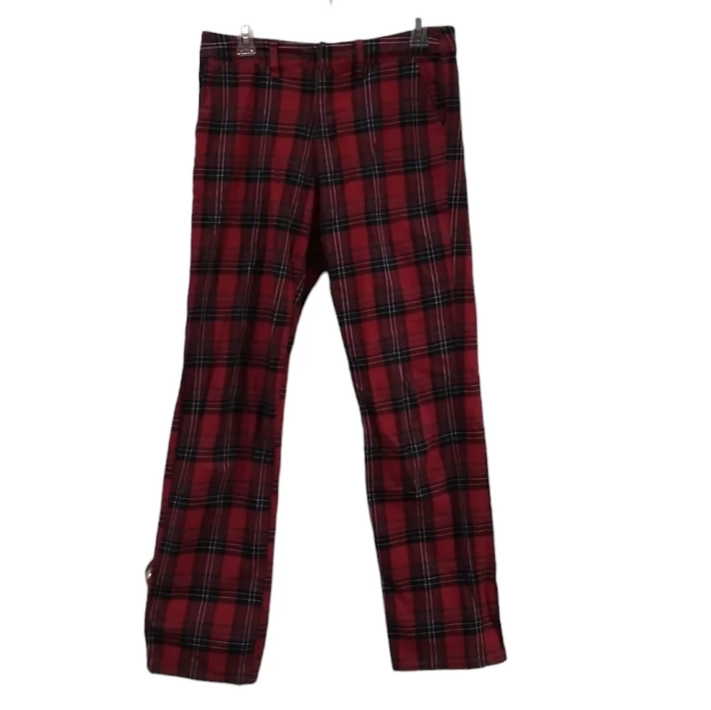 Empyre Urban Outfitters Red Plaid Preppy Corpcore Straight Crop Pants Size 5